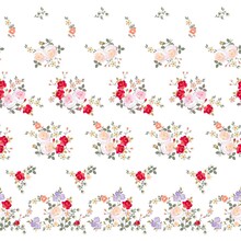 Small Bouquets Of Flowers Form A Repeating Vector Seamless Pattern. Natural Print For Fabric With Roses On A White Background.