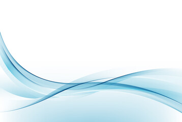 Poster - abstract blue and white wave background. a flow of transparent blue lines in a wave-shaped figure.