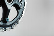 Bicycle crank system with chain close-up, mechanism for repair