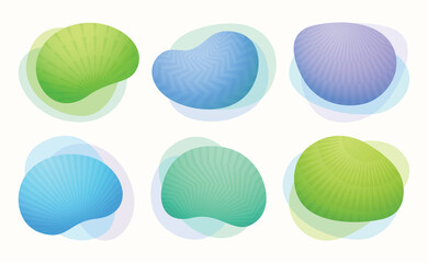 Wall Mural - Set of abstract modern geometric shapes banners. Fluid pastel colors gradient dynamic elements.