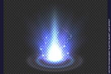 Vector Blue Power Energy Explosion Light Effect Isolated On Transparent Background. Magic Fantasy Futuristic Portal Teleport. Electric Lightning Bolt. Cold Sparkling Burst