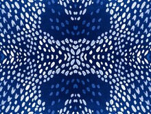 Snake Graphic Pattern. Blue Linen Wallpaper.