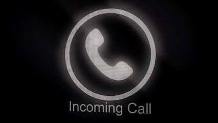 Poster - Phone call icon. Animation of black and white phone call
