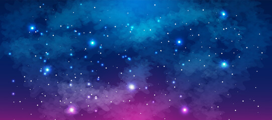 Realistic galaxy background with clouds and stars