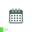 © Skydot - Calendar line icon. Simple outline style. Schedule, date, time symbol concept. Vector illustration isolated. EPS 10.