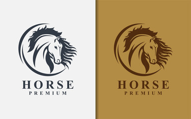 Poster - Abstract Luxury Horse Logo Design with Creative Concept. Animal Logo Design illustration.
