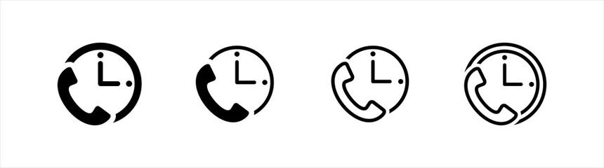 Poster - time call icon. call center support symbol, vector illustration