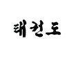 Taekwondo Written in Korean Hangul (Horizontal Brush)
