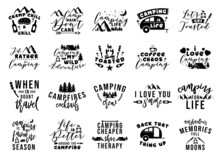 Camping Lettering Bundles Quote Vector