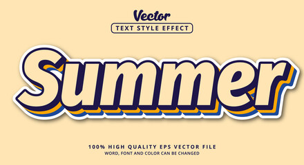 Poster - Editable text effect, Summer text with combination color light text and layered style with light color style
