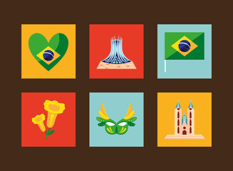 Poster - brazil icons collection