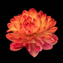Dalia - Kwiat Na Czarnym Tle Podświetlony światłem Led