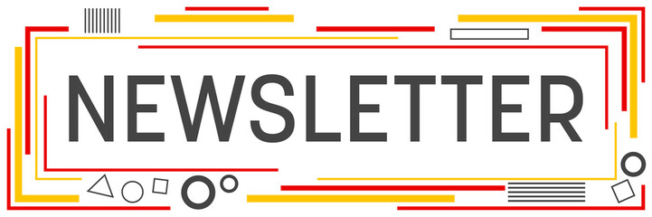 Newsletter Lines Squares Shapes Horizontal Red Yellow 
