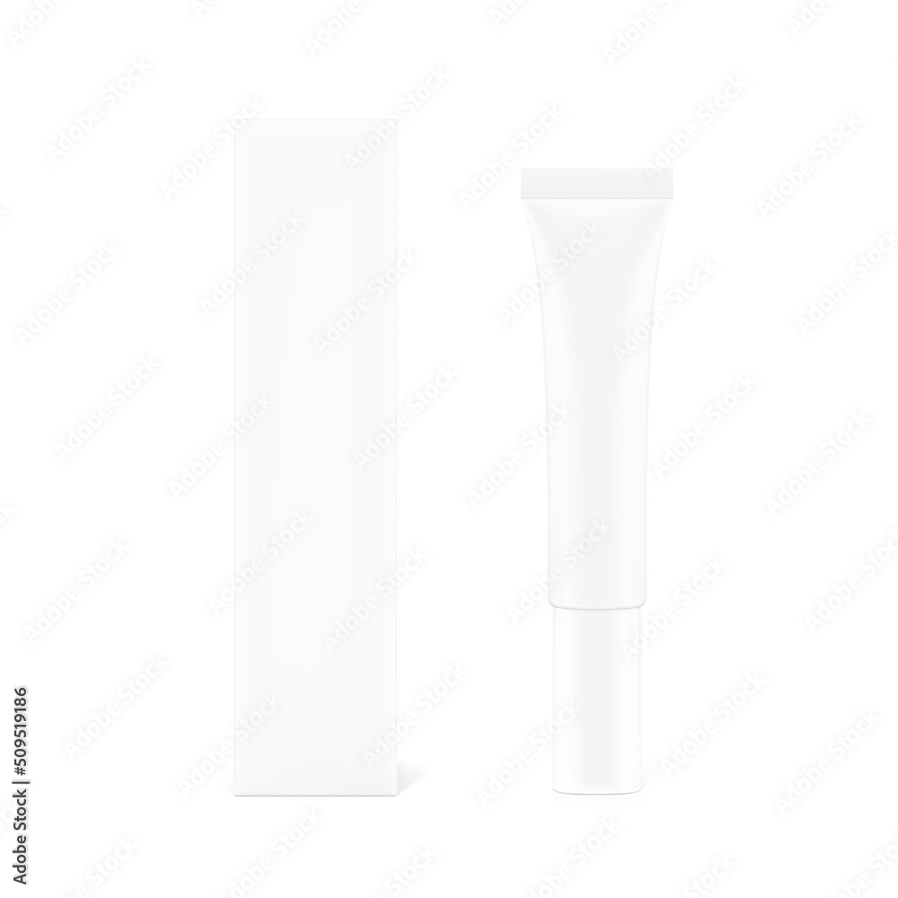 Blank plastic tube mockup with box. Vector illustration isolated on ...