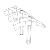 Fototapeta  - Pickaxe for extraction. Miners hand tool. Wireframe vector illustration