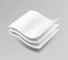 Three Wavy Layers With Realistic Shadows. Vector Illustration. Template For Your Product. EPS10.	