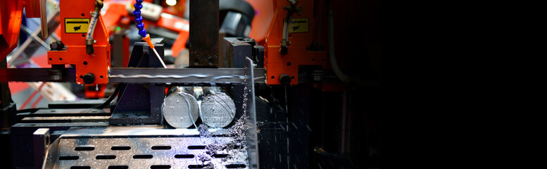 Wall Mural - industrial metal working cutting process the raw material bar clamping on the cnc lathe machine, cop