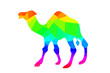 © karolinaklink - Colorful illustration of camel , graphic , sharp edges, on white background, image, button, web