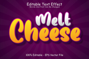 Melt cheese editable Text effect 3 Dimension emboss modern style