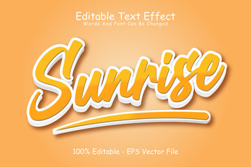 Canvas Print - Sunrise editable Text effect 3 Dimension Emboss modern style