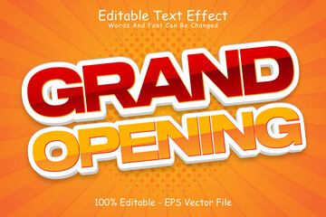 Poster - Grand opening editable Text effect 3 Dimension Emboss cartoon style