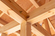 © KnoB - Japanese wooden house construction site: beams and columns