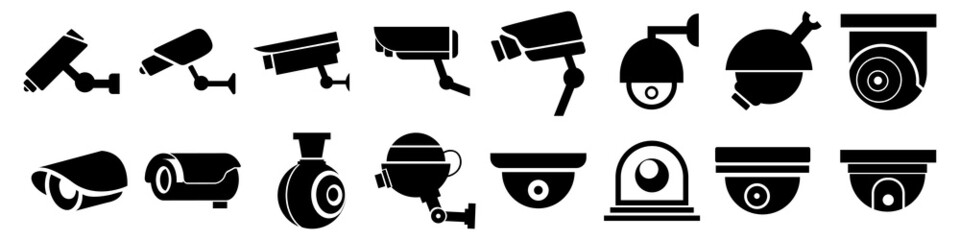 Wall Mural - CCTV vector icon set. camera illustration sign collection. looking symbol. monitored logo.