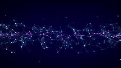Poster - futuristic global network connection structure. cyber security digital data flow. science background