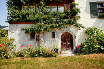 Wall Mural - Travel by Switzerland. Swiss architecture. Ancient house.