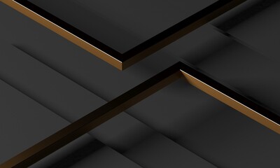 Wall Mural - Luxury abstract background. Dark black gold. premium design  mock up