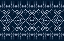 Abstract Ethnic Geometric Pattern Design For Background Or Wallpaper,Ikat Geometric Folklore Ornament. Tribal Ethnic Vector Texture. Seamless Striped Pattern In Aztec Style. Figure Tribal Embroidery.
