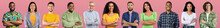 Beautiful International Team Posing On Pink Studio Background, Web-banner