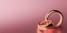 Illustration Of Two Wedding Gold Rings. Unity Concepts