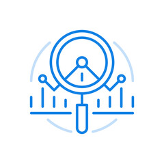 Poster - Dynamics analysis business graph vector line icon. Financial market chart and investment fluctuations.