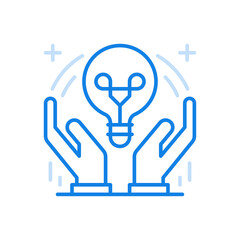 Poster - New creative idea vector line icon. Creative constructive thinking and brainstorming progress.