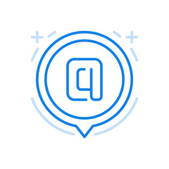 Poster - Dog email symbol vector line icon. Online informational address for network services.