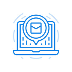 Poster - Online message vector line icon. Web chat application with correspondence and communication.