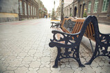 Fototapeta Miasto - Bench in the city. Gyumri. Armenia