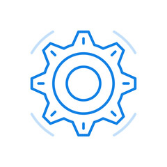 Poster - Gear vector line icon. Element of technical mechanism for household and industrial equipment.