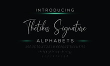 Hand Drawn Calligraphic Vector Monoline Font. Distress Signature Letters. Modern Script Calligraphy Type. ABC Typography Latin Signature Alphabet.