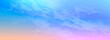 Blue cyan pink cyan gradient background blank sky. Horizontal banner or wallpaper tamplate. Copy space, place for text, text area. Bright illustration. Space metaverse web 3 technology texture 