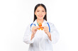 © Png - Video - Photo - portrait asian female doctor with stethoscope in uniform,