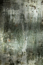 Abstract Grungy White Wall Background With Green Patches