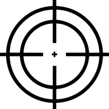Aim Icon In Trendy Flat Style. Target Aim, Crosshair, And Sight Symbol. Sniper Rifle Aim Icon. Aiming To Bullseye Signs Symbol. Sniper Rifle Target