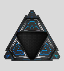 Wall Mural - Futuristic triangle  with copy space. Vector element for Sci-Fi technology design.