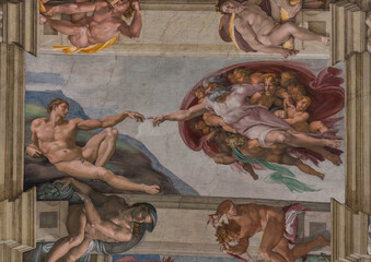 the vault of the sistine chapel in rome is a set of fresco paintings made to decorate the vault of t