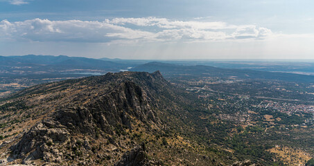 Panoramic view of the Sierra de la Cabrera, It is a rocky spur of the Cuerda Larga —one of the most important massifs of the Sierra de Guadarrama (Central System Madrid