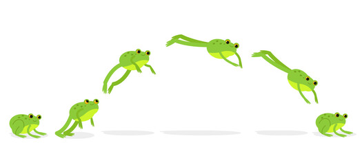 Wall Mural - funny jumping frog. character for animation, stop motion shots.