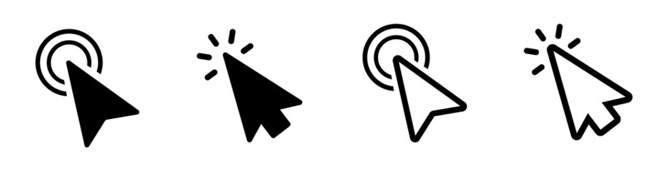 Poster - Vector cursors icons click set