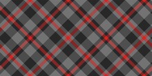 Fabric Repeatable Diagonal Modern  Texture Of Bright Red Checkered Lines On Black Gray Squares Pattern Background For Gingham, Plaid, Tablecloths, Shirts, Tartan, Clothes, Dresses, Bedding, Blankets
